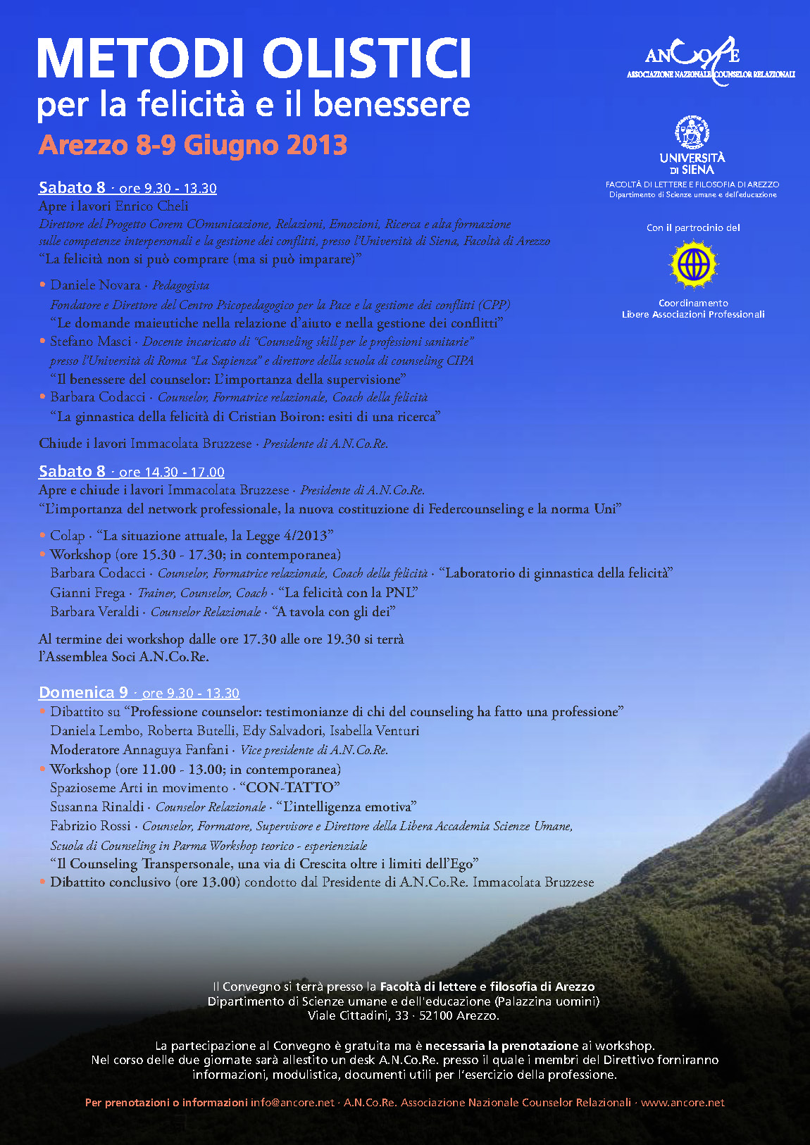 Locandina Convegno 2013 - Metodi olistici per la felicità e il benessere